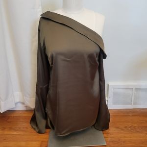 Banana Republic Olive Green Off Shoulder Blouse sz XS